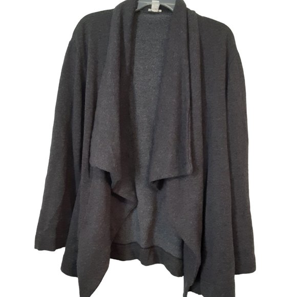 J. Crew Sweaters - Womens J Crew Open Front Waterfall Style Gray Jersey Cardigan Sz  Large